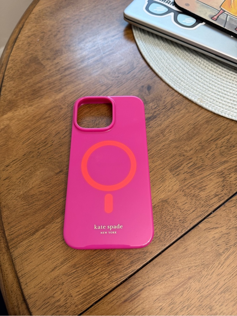 kate spade Bright Pink iPhone Case with Orange Ring Accent for IPhone 16 pro max